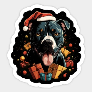 Christmas pitbull Sticker